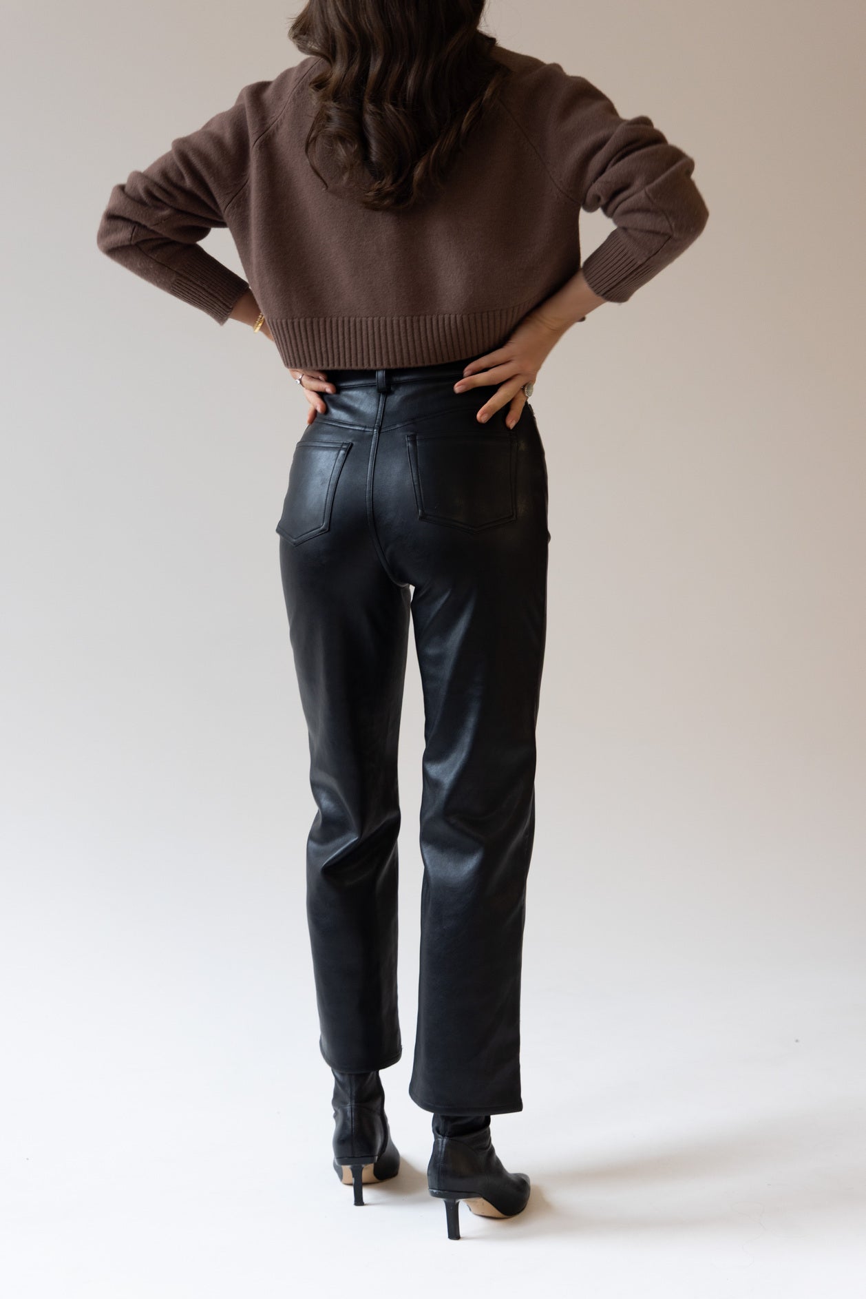 Faux leather trousers